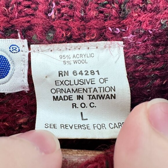 Vintage Embroidered Boho Art to Wear Mariea Kim‎ Pink Purple Sweater Women's L - Picture 6 of 12